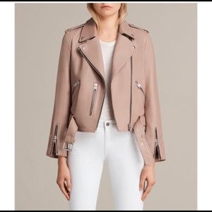 Allsaints Balfern Biker Jacket in Dusty Pink